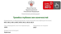 Тромбоз глубоких вен конечностей. Взрослые. Клинические рекомендации 2025 - 2027