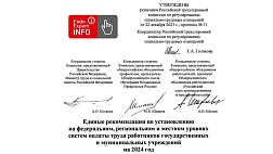 Единые рекомендации по установлению на федеральном, региональном и местном уровнях систем оплаты труда работников государственных и муниципальных учреждений на 2024 год 